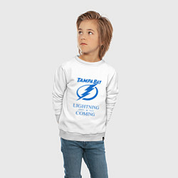 Свитшот хлопковый детский Tampa Bay Lightning is coming, Тампа Бэй Лайтнинг, цвет: белый — фото 2