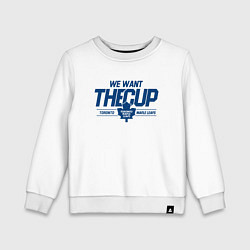 Свитшот хлопковый детский Toronto Maple Leafs We want the cup Торонто Мейпл, цвет: белый