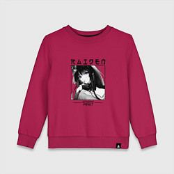 Свитшот хлопковый детский Райдэн Shogun Raiden, Genshin Impact, цвет: маджента