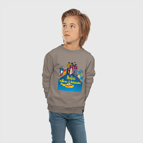 Детский свитшот The Beatles on a Yellow Submarine / Утренний латте – фото 4