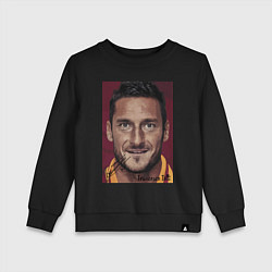 Свитшот хлопковый детский Francesco Totti Roma Italy, цвет: черный