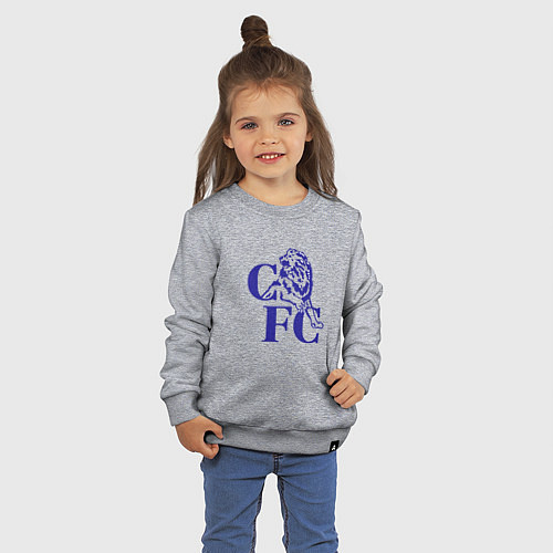 Детский свитшот Chelsea Челси Ретро логотип / Меланж – фото 3