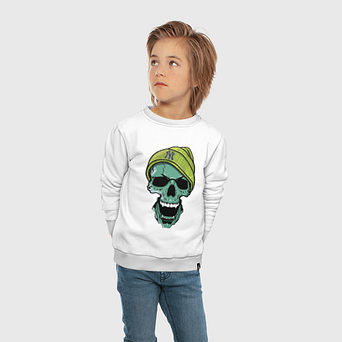 Детский свитшот New York Yankees Cool skull / Белый – фото 4