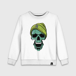Свитшот хлопковый детский New York Yankees Cool skull, цвет: белый