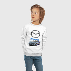 Свитшот хлопковый детский Mazda Japan, цвет: белый — фото 2