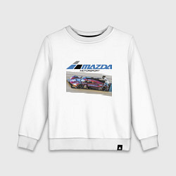 Свитшот хлопковый детский Mazda Motorsport Racing team!, цвет: белый