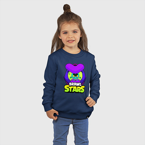 Детский свитшот ЕВА EVE Brawl stars Космическая блоха / Тёмно-синий – фото 3