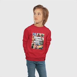 Свитшот хлопковый детский GTA V Logos, цвет: красный — фото 2
