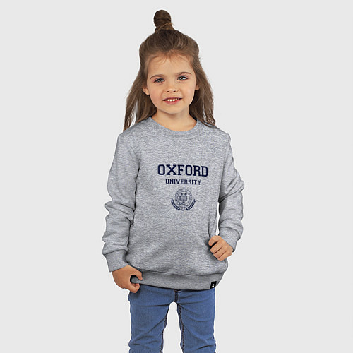 Детский свитшот Оксфорд - логотип университета / Меланж – фото 3