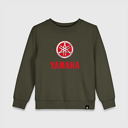 Свитшот хлопковый детский Yamaha Логотип Ямаха, цвет: хаки