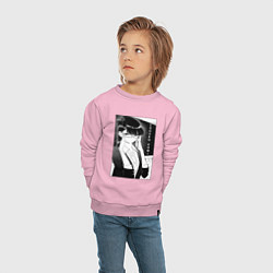 Свитшот хлопковый детский Шоко Коми, цвет: светло-розовый — фото 2