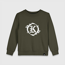 Свитшот хлопковый детский Кукрыниксы логотип, цвет: хаки