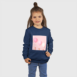 Свитшот хлопковый детский Розовые шарики, цвет: тёмно-синий — фото 2