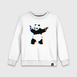 Свитшот хлопковый детский Banksy Panda with guns - Бэнкси, цвет: белый