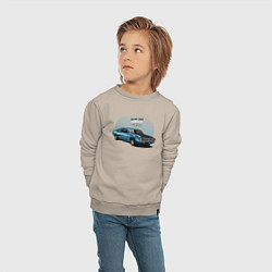 Свитшот хлопковый детский Ретро-автомобиль, цвет: миндальный — фото 2