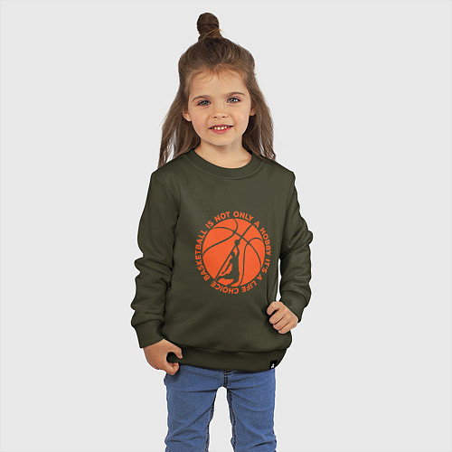 Детский свитшот Баскетбол - Выбор жизни / Хаки – фото 3
