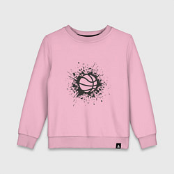 Свитшот хлопковый детский Basketball Splash, цвет: светло-розовый
