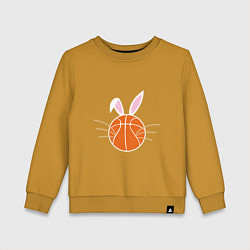 Свитшот хлопковый детский Basketball Bunny, цвет: горчичный