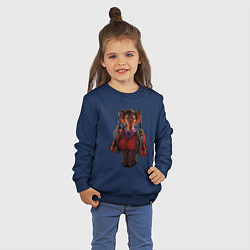 Свитшот хлопковый детский Девочка ковбой, цвет: тёмно-синий — фото 2