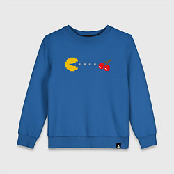 Свитшот хлопковый детский Pac-man 8bit, цвет: синий
