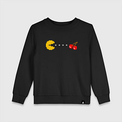 Свитшот хлопковый детский Pac-man 8bit, цвет: черный
