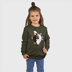 Свитшот хлопковый детский Дзи-Дзи и Лили, цвет: хаки — фото 2
