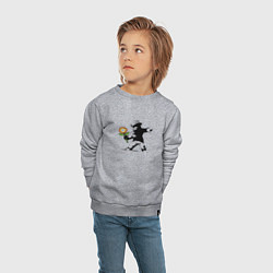 Свитшот хлопковый детский Banksy Mario, цвет: меланж — фото 2