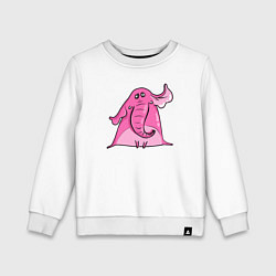Свитшот хлопковый детский Розовый слон, цвет: белый
