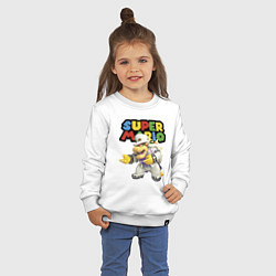Свитшот хлопковый детский Super mario Bowser, цвет: белый — фото 2