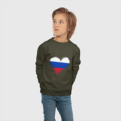 Свитшот хлопковый детский Russian Heart, цвет: хаки — фото 2