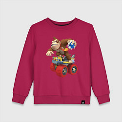 Свитшот хлопковый детский Donkey Kong Super Mario Nintendo, цвет: маджента