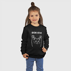 Свитшот хлопковый детский Bon Jovi Рок кот, цвет: черный — фото 2