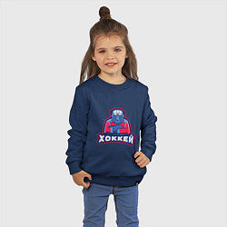 Свитшот хлопковый детский Россия - Хоккей, цвет: тёмно-синий — фото 2