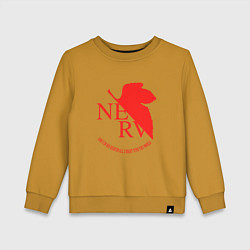 Свитшот хлопковый детский Nerv в Neon Genesis Evangelion, цвет: горчичный