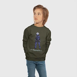 Свитшот хлопковый детский TITANFALL BLUE ART титанфолл, цвет: хаки — фото 2