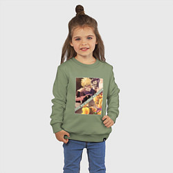 Свитшот хлопковый детский Дио Брандо из ДжоДжо, цвет: авокадо — фото 2
