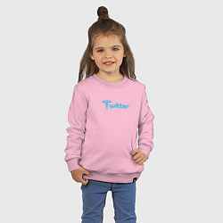 Свитшот хлопковый детский Твиттер и Тесла Илон Маск купил Твиттер, цвет: светло-розовый — фото 2