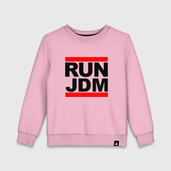 Свитшот хлопковый детский Run JDM Japan, цвет: светло-розовый