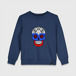 Свитшот хлопковый детский Russian Skull, цвет: тёмно-синий