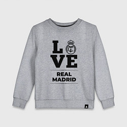 Свитшот хлопковый детский Real Madrid Love Классика, цвет: меланж