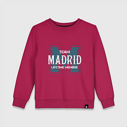 Свитшот хлопковый детский Team Madrid, цвет: маджента
