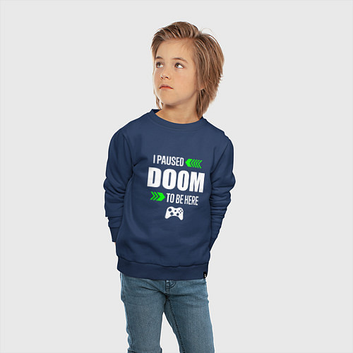 Детский свитшот Doom I Paused / Тёмно-синий – фото 4