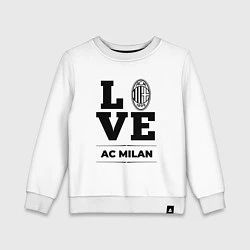 Свитшот хлопковый детский AC Milan Love Классика, цвет: белый