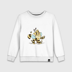 Свитшот хлопковый детский Cat-BeePoppyPlaytime, цвет: белый