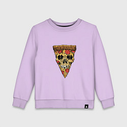 Свитшот хлопковый детский Pizza - Skull, цвет: лаванда