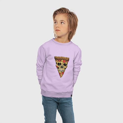 Детский свитшот Pizza - Skull / Лаванда – фото 4