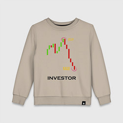 Свитшот хлопковый детский Investor, цвет: миндальный
