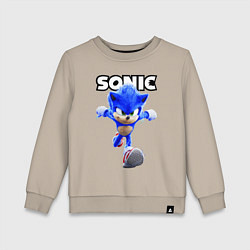 Свитшот хлопковый детский Sonic the Hedgehog 2022, цвет: миндальный