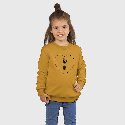 Детский свитшот Лого Tottenham в сердечке / Горчичный – фото 3