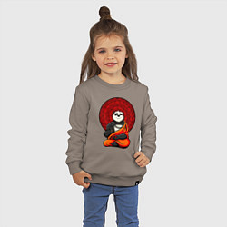 Свитшот хлопковый детский Медитация панды Дзен, цвет: утренний латте — фото 2